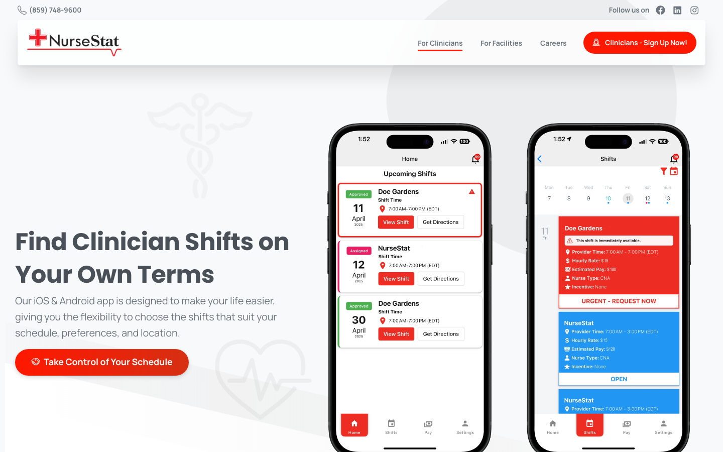 Nursestat Homepage preview